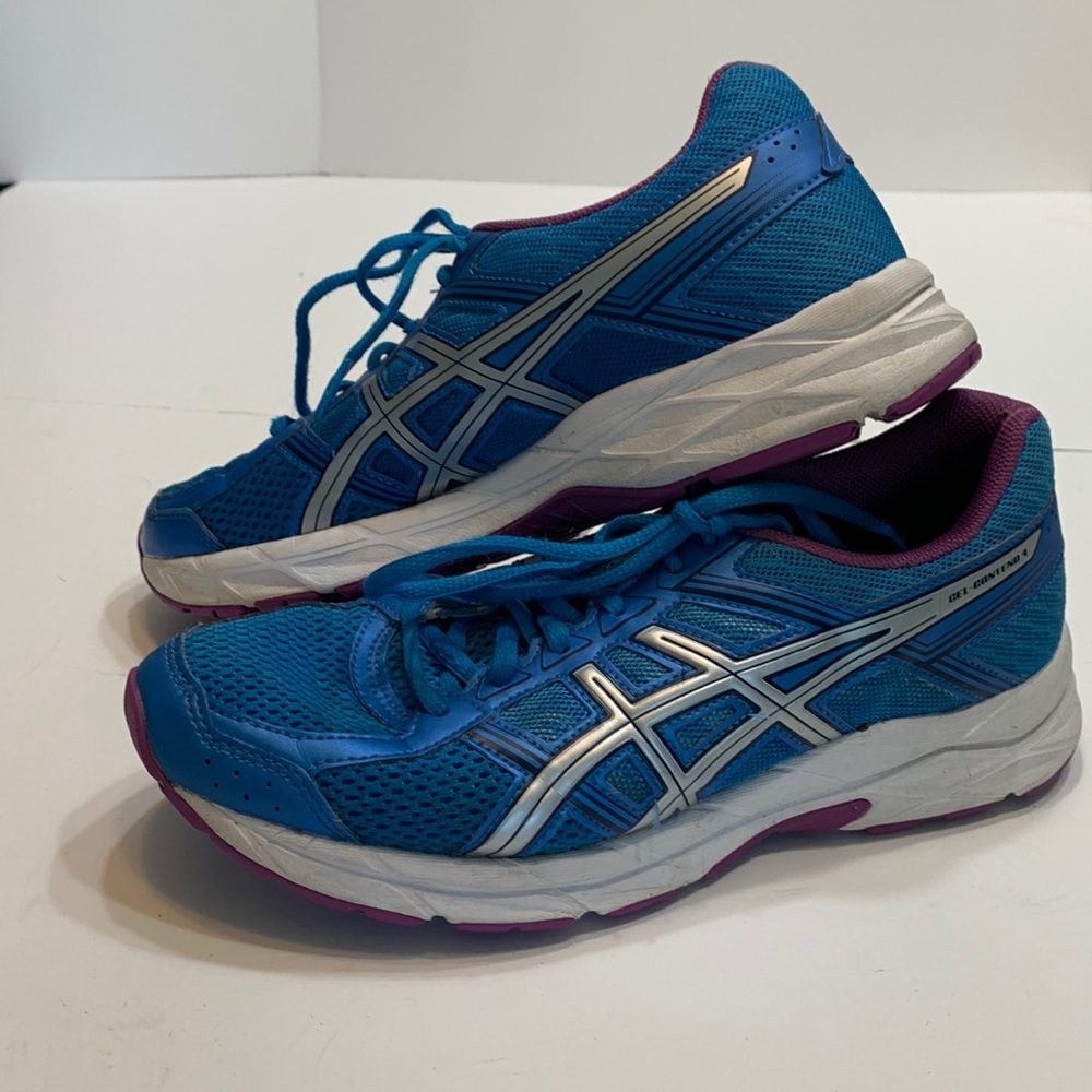 Oasis blue, silver, and purple gel contend 4 Oasis woman’s size 8 sneakers